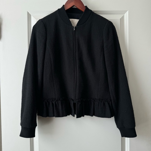 Rebecca Taylor Textured Tweed Ruffle Jacket - Picture 2 of 7